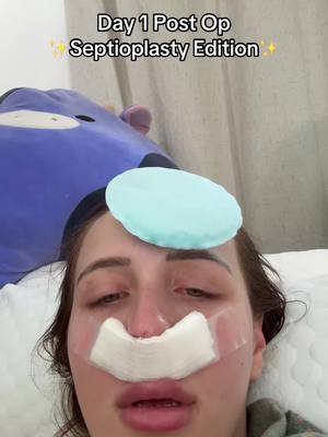 A post by @brandiimercer on TikTok caption: #septum #septoplasty #day1 #sinusitis 