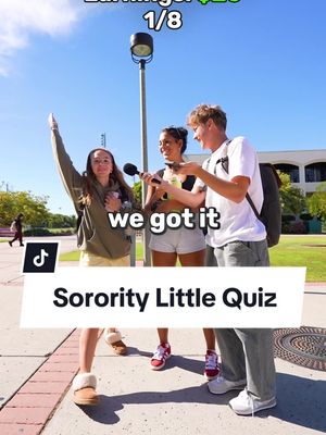 A post by @johnrusanov on TikTok caption: Sorority Little quiz #manonthestreet #streetinterview 