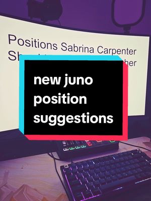 A post by @playwithjambo on TikTok caption: some new juno positions for your consideration  #sabrinacarpenter #juno #junoposition #powerpoint #shortnsweet #shortnsweettour  @Sabrina Carpenter 