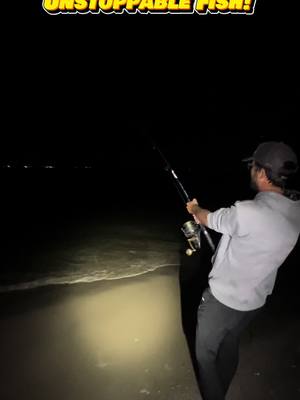 A post by @catching_dinosaurs on TikTok caption: Unstoppable fish! #fishing #sharkfishing #beach #texas #fishingtackle #prehistoric #monsterfish #winterarc #fyp #seamonster #explore #tarponfishing #pennreels #vexanfishing 