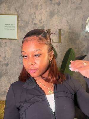 A post by @leemaarie on TikTok caption: Something quick before wash day! This style took less than an hour to do💃🏽 | This is your sign to re-use them bundles babyyyy! Cut these bundles from the last wear into a bob and they were still in good condition to use them for this style. Using 2 bundles of Yaki Straight Hair from LEELUXCO! Updating the site soon for shipments! #fyp #gingerhair #nyc #quickweave #bobquickweave #tapeins #halfuphalfdown 