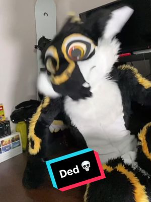 A post by @birbswings on TikTok caption: Its so hard to seeeeee 💀 #furry #fursuit #furries #furryfandom #fyp 