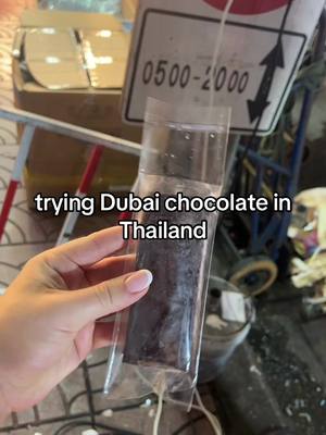 A post by @weronika.fitness on TikTok caption: Dubai chocolate review #dubaichocolate #thailand #bangkok #fyp #vacation 