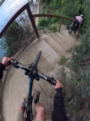 A post by @adrienloron on TikTok caption: Enduro stairs with a view 😎. Don’t miss the turn. 