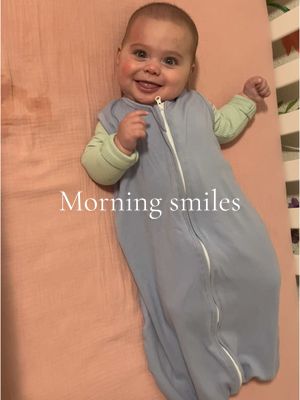 A post by @katetoks1 on TikTok caption: I’m convinced I’m raising the happiest human #momlife #momanddaughter #6monthsold #momtok #morninginmylife 