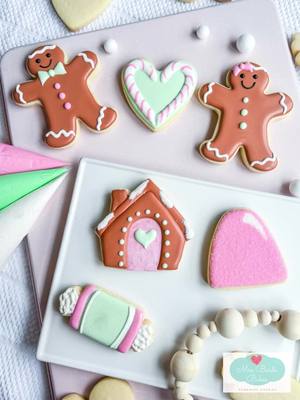 A post by @mrsbardsbakes on TikTok caption: My Cookie Cuties Decorating Class.  #christmascookies #royalicingcookies #cookiedecorating 