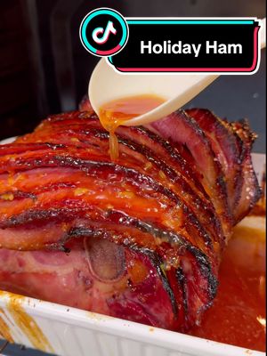 A post by @chefkeysh on TikTok caption: Bring your ham to life with my mouthwatering citrus glaze, made irresistibly rich with @karo Dark Corn Syrup! 🍊✨ A perfect balance of sweet and tangy to elevate your holiday table. #Ad #Sponsored https://www.TikTok.com/@karo_corn_syrup