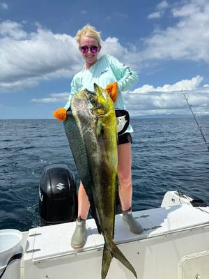 A post by @maydaykennels on TikTok caption: Fishing in Costa Rica! Caught a huge Mahi and a decent sail fish! Cant wait to go back! #deepseafishing #mahi #sailfish #costarica #vacation #fishing #offshore 