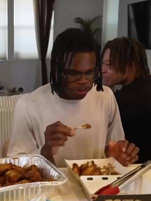 A post by @_travishunter on TikTok caption: Shout out @Buffalo Wild Wings for the wings. The hot wing challenge eventually cooked us #partner