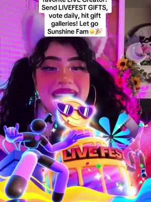 A post by @sunshinejazzy17 on TikTok caption: Vote for me for your fav Tiktok LIVE Creator 2024! Honestly just to be apart of this again is heartwarming but stressful, I’ve had one of the roughest years of my life and this would mean the world to be able to go to the Regional LIVEFEST again! Its truly a time my friends, family, and supporters can all come together once a year and help push and show how much they appreciate me by helping me level up in the competition. This year is going to be fierce, so tbh as long as I get top 10 to be able to go thats my only goal!💕 Even if we dont make it, but the fact that we tried out hardest, that alone is worth more than any award or event! I LOVE you all! Lets Goooo 🎉#LIVEFest2024 #LIVEFEST2024 #asmrlives #asmrtingles #asmrcommunity