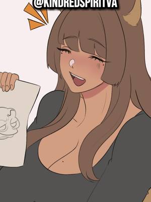 A post by @kindredspirityt on TikTok caption: POV: You have an artist girlfriend #kindredspiritvtuber #malevtuber #vtuber #comicdub #animatic #anime #meme