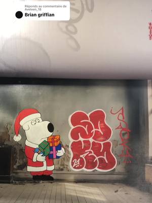 A post by @_soky21_ on TikTok caption: Réponse à @Aveleen_18 #graffiti #graff #caracter #posca #brian #griffin #briangriffin #throwup #tag 