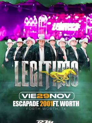 A post by @escapadeplazatx on TikTok caption: Viernes 29 de November celebrando la semana de accion de gracias los meximos exponentes de san luis potosi llegan al 2001ftw @Grupo legítimo 🔥😮‍💨 @LaKumbreConK @Conjunto Agua Azul Oficial  Boletos elapa venta en lugares de costumbre  Online: https://tickton.com/tt/pnnqktx