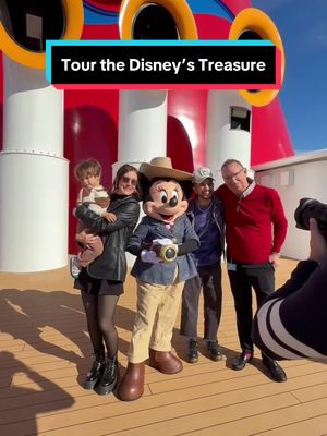 A post by @jordan_fisher on TikTok caption: We got to step aboard @Disney’s newest cruise ship The Treasure almost exactly four years after @Ellie Fisher and I got married at the parks! And if you know me, you know that this was a dream come true. What part of the ship would you spend the most time hanging?… #disneytreaure #disneycruiseline #nyc #familyvacation #dreamvacation #fyp