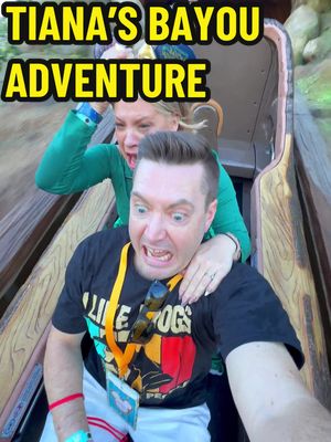 A post by @robbyandpenny on TikTok caption: I can’t BELIEVE how DRENCHED you get on Tiana’s Bayou Adventure! #tianasbayouadventure #disneyland