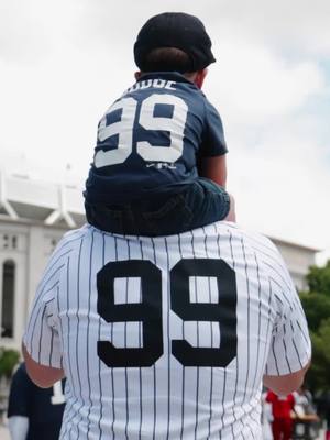 A post by @yankees on TikTok caption: All Rise for the MVP. #aaronjudge #MLB #baseball #yankees 