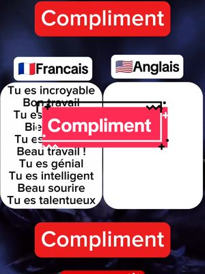 A post by @traduction.fr33 on TikTok caption: Apprenez à faire des compliments en anglais. #learn #learnenglish #anglaispourlesnuls #traductionfr #learning #learnenglishdaily #french #english 