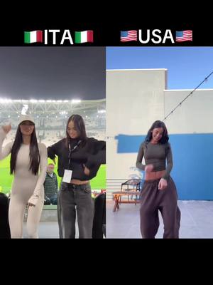 A post by @italiavsamerica on TikTok caption: Chi preferite?! ITA o USA? Scrivetelo nei commenti!! @iolanda dibattista o @Sofia muse ?!   #dancer #italy #usa_tiktok #fyp #vibess #musik #FYP 