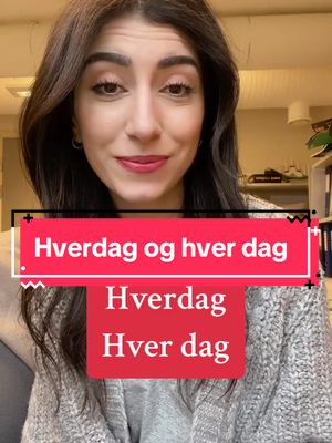 A post by @_hijpen_ on TikTok caption: Repost - hverdag og hver dag. #norsk#språk#norskopplæring#voksenopplæring#norskkurs#lærer#lærenorsk#norskspråk#norsklærer#grammatikk#uttrykk#lære#foryou#norwegian#learn