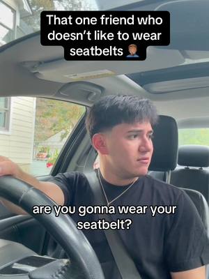 A post by @jzgarcia on TikTok caption: #Ad We all got that friend who doesn’t like wearing seatbelts 🤦🏽‍♂️😂 remember to buckle up in every seat, every time! Sponsored by N.C. Governor’s Highway Safety Program #EverySeatEveryTime #BuckleUpNC