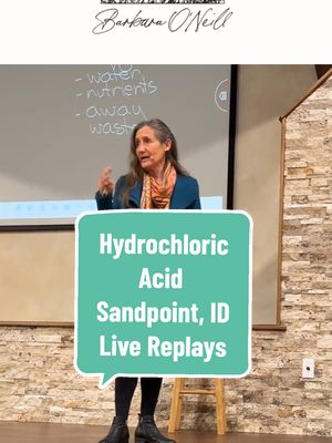 A post by @barbaraoneil_official on TikTok caption: Hydrochloric acid is incredibly important for digestion.  @realbarbaraoneill  #barbaraoneill #barbarasays #digestion #timerestrictedeating #fasting #realbarbaraoneill #barbaraoneilldaughter #LIVEhighlights #TikTokLIVE #LIVE 