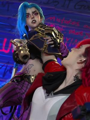 A post by @xiaorouseeu1231 on TikTok caption: 💜 #lol #jinx #cosplay #コスプレ