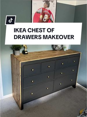 A post by @do.it.yourself.mum on TikTok caption: IKEA chest of drawers makeover. Comment below if theres anything you want me to upcycle or give advice on #ikeahack #ikea #upcycling 