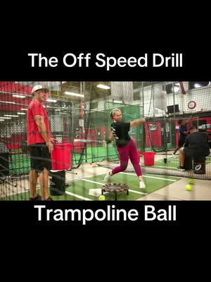 A post by @dukebaxter on TikTok caption: Help your players stay back on off speed pitches with the Trampoline. #softballtraining #hittingdrills #softballdevelopment