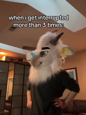 A post by @goatkinq on TikTok caption: like atp i give interuppting me 3 chances until i crash out ❤️ #fyp #furryfandom #furrytiktok #furry #fursuit 