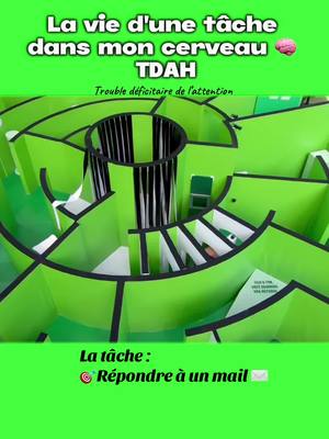 A post by @delphine.py on TikTok caption: Bienvenue dans mon cerveau d’un TDAH 🤯 !  Où répondre à un simple mail ✉️ peut vite devenir une épopée : entre les distractions 🐿️, les détours improbables 🚀, et les “je le fais après” ⏳, rien ne se passe jamais comme prévu.  Si toi aussi ton quotidien ressemble à ça, ce post est fait pour toi ! 🌀 Pourquoi le TDAH complique les tâches simples ? Dans le cerveau d’une personne avec TDAH, certaines zones responsables de la concentration, de l’organisation et de la gestion des priorités (comme le cortex préfrontal) fonctionnent différemment. ➡️ L’attention, c’est une montagne russe 🎢 : pas stable. Ce qui semble “évident” à faire pour beaucoup devient un défi énorme si la tâche n’est pas suffisamment stimulante ou urgente.  Résultat : répondre à un mail peut passer après 10 autres distractions. ➡️ Les distractions, c’est des pièges invisibles 🐿️ : Le cerveau TDAH est hyper-réactif à tout ce qui se passe autour (ou dedans). Une idée surgit ? Hop, il l’attrape avant d’avoir fini ce qu’il faisait. Ce n’est pas un manque de volonté, mais un fonctionnement neurologique différent. ➡️ La notion du temps ⏳ est floue : Le cerveau TDAH a du mal à sentir combien de temps il reste ou combien il faut pour finir une tâche. “Je répondrai après” devient “Oups, j’ai oublié”, car “après” peut se perdre dans une mer de stimulations. ➡️ La perfection, un frein 🚧 : Une réponse rapide ? Non, il faut qu’elle soit parfaite ! Mais cette pression peut rendre la tâche trop lourde… et mener à la procrastination. En bref, ce n’est pas de la paresse, c’est un cerveau câblé pour jongler avec mille idées, mais qui lutte pour prioriser.  Avec des outils, de l’autocompassion et de la compréhension, c’est possible de progresser ! Dis-moi quelle est la tâche la + difficile pour toi ?  #tdah #psy #psychologue #psychologie #humourpsy 