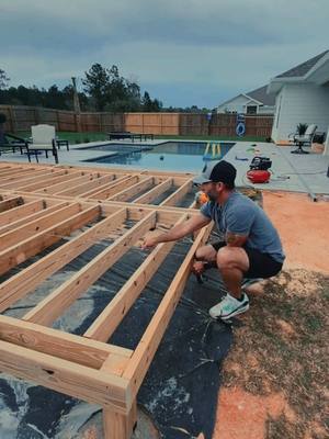 A post by @designs.by.donnie on TikTok caption: "What Not to Do When Building Your Own DECK, (DIY STYLE!) #deck #outdoor #projects #DIY 