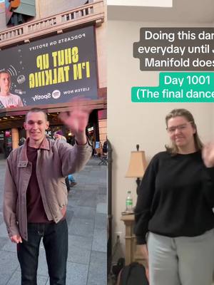 A post by @jackmanifoldtv on TikTok caption: #duet with @Dani Milksops okay, i’ll do the dance being honest i actually knew about this from around day 100 but i wanted to see how far you’d take it. 1000 days is CRAZY so thanks!! also check out @Shut Up I’m Talking they gave us a billboard!!