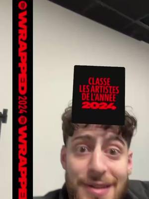 A post by @byilhann on TikTok caption: Je classe des artistes aléatoires AVEC @spotifyfrance en prévision de mon WRAPPED 2024 !  #Wrapped Collaboration Commerciale