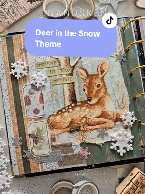 A post by @nanosken on TikTok caption: Replying to @whatafterthis_ Love the way this one turned out, thank you for your suggestion ❄️🦌  #scrapbooking #scrapbook #junkjournal #stationeryshop #halloween #happyhalloween #journalwithme #inspo #foryou #scrapbookwithme #howtoscrapbook #journalinspo