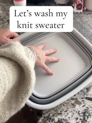 A post by @crochetedbean on TikTok caption: I truly dont know how i thought that bucket would be plenty large enough #gettingmyeyeschecked #knit #knittok #knitting #knitcolorwork #knitsweater #knittops #halibutsweater #washingknitwear 