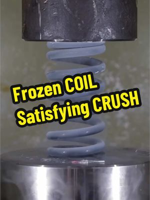 A post by @hpc_official on TikTok caption: Crushing s frozen coil! #satisfyingvideo #asmr #hydraulicpress #crush 