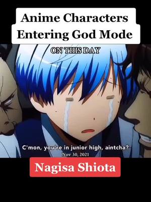 A post by @okezokun on TikTok caption: #onthisday #godmode #anime #likeaboss #nagisa #shiota #assassinationclassroom #animemoments #animemoment #animefyp #fyp #animefan #cold 