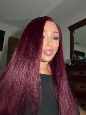 A post by @kslime66 on TikTok caption: This 6x5 glueless salon quality 99J 20 inch wig is from @Megalookhair @Megalookhairofficial 💞 LINK IN BIO !!   Balck Friday 50% off+ $120 Off“