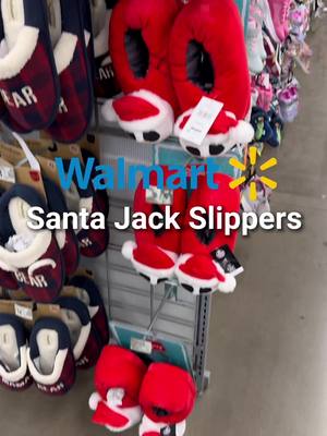 A post by @jayyluvsthis on TikTok caption: Whats this? Santa Jack Slippers from @Walmart #jackskellington #nightmarebeforechristmas #nbc #disneyfinds #walmartfinds #walmart 