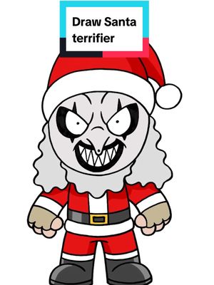 A post by @drawingwithlines on TikTok caption: How to draw santa terrifier - #christmas #drawingwithlines #draw #drawingtutorial #howtodraw #stepbystepdrawing #santa #terrifier 