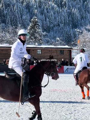 A post by @evie__dyer on TikTok caption: Kitzbühel Snow Polo with  @Snow Polo World Cup Kitzbühel  & @Bentley Motors 🤍 #snowpolo #Kitzbühel #skiing #polo #horse #bentley #skiing