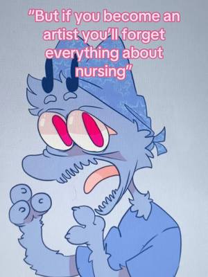 A post by @puppyinbleu on TikTok caption: Bby im TRYING to forget #artist #oc #animation #nurse #nursesoftiktok #nurselife 