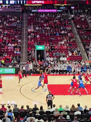 A post by @nickthetraveler on TikTok caption: Here in Houston watching the Rockets take on OKC. These are currently the top 2 seeds in the west so it should be a great game. Third time in Texas in the past month.