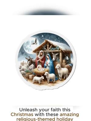 A post by @yaslen_moon on TikTok caption: Holy family Christmas magnets. Christian holiday magnets. Religious-themed holiday magnets. Magnetic decorations for Christmas. Biblical Christmas magnet designs.