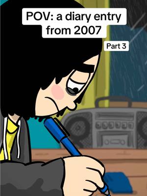 A post by @lewishancoxfilms on TikTok caption: In this weeks episode of “exposing my real diary pages through animations”… O_o #2000s #2010 #y2k #animation #emo #lgbt #comedy #millennial #fyp