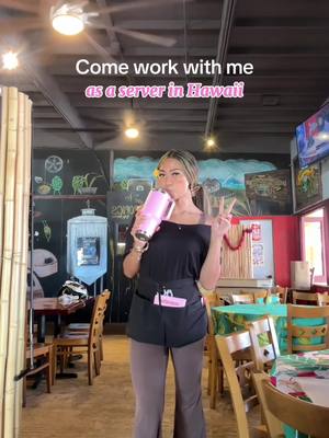 A post by @ugccelena on TikTok caption: Love a good aloha Friday ☺️  #server #serverlife #workvlog #dayinthelife #hawaiilife 