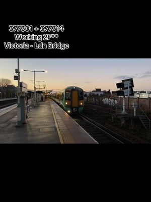 A post by @theukrailwayguy on TikTok caption: Sunsets be looking better in winter #balham #trains #train #railway #fyp #foryou #viral #blowup #theukrailwayguy 