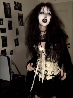 A post by @sabikmua on TikTok caption: more and moree #gothic #gothicstyle #darkness #gothgirlfriend #tradgoth #moderntradgoth #vampiregoth #romanticgoth #metalhead #fyp #foryou #foryoupage #fypage #newwave #darkwave #gothfashion #alternativefashion #rock #gothmakeup 