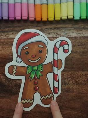 A post by @e.l.u.c.e.y on TikTok caption: today let's draw this cute gingerbread man🎄♥️ pt.3 of the drawing advent calendar #christmasdrawing #gingerbreadman 