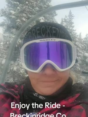 A post by @melaniestinson18 on TikTok caption: Enjoy the ride - let's go Breckinridge Co!! Living my best life! #fyp #fypage #snowskiing  #ski  #breckinridge  #coloradosnow  #enjoylife  #enjoytheride 